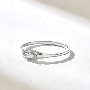0.06CTW Marquise Lab Grown Diamond Signet Ring