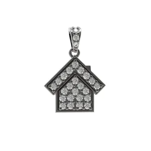 0.13cts Natural White Diamond 92.5 Sterling Silver Hut Connector Finding Jewelry