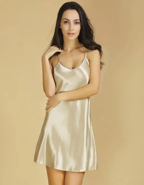 100% Natural Silk Slip Noisette Nightgown Women