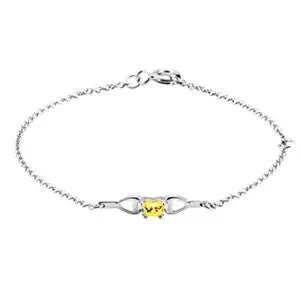 10K Yellow February Birthstone Bracelet