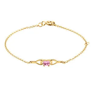 10K Yellow February Birthstone Bracelet