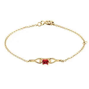10K Yellow February Birthstone Bracelet