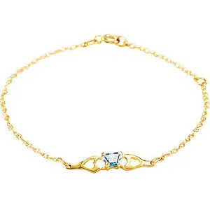 10K Yellow February Birthstone Bracelet