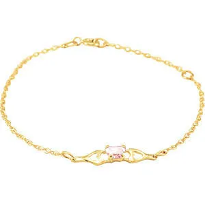 10K Yellow February Birthstone Bracelet