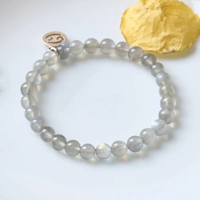 12 Constellations of the Zodiac Moonstone Charming Bracelet