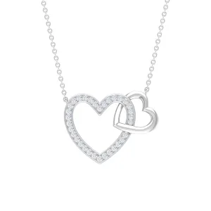 1/4 CT Interlocking Heart Diamond Pendant in Gold