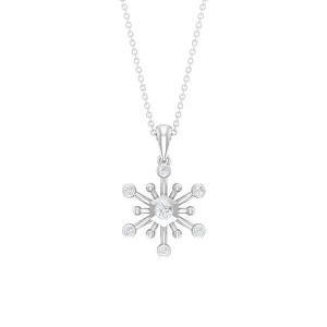 1/4 CT Snowflake Pendant for Women with Diamonds