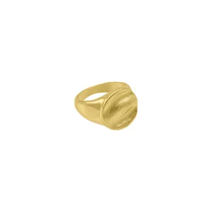 14k Gold Plated Ripple Signet Ring