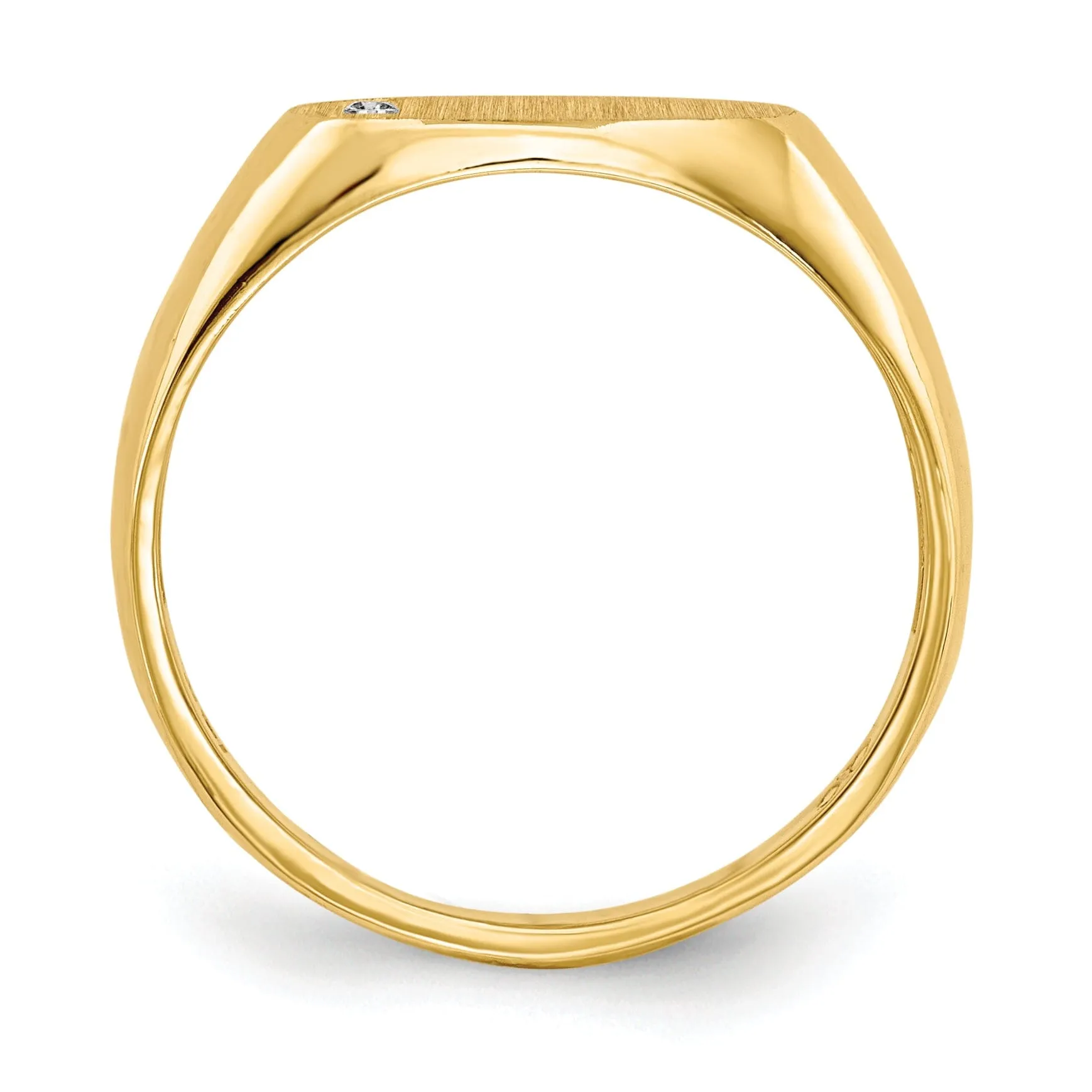 14k Yellow Gold Diamond Signet Ring