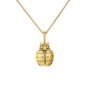 18k Gold Diamond, Sapphire, and Tsavorite Pendant