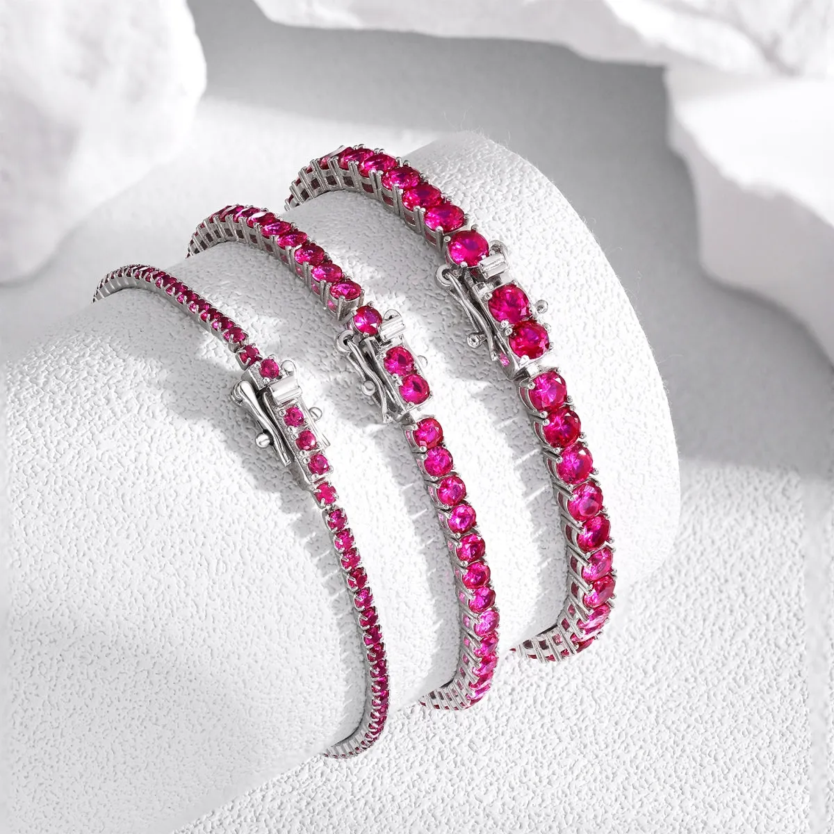 2mm Fuchsia Pink CZ Tennis Bracelet
