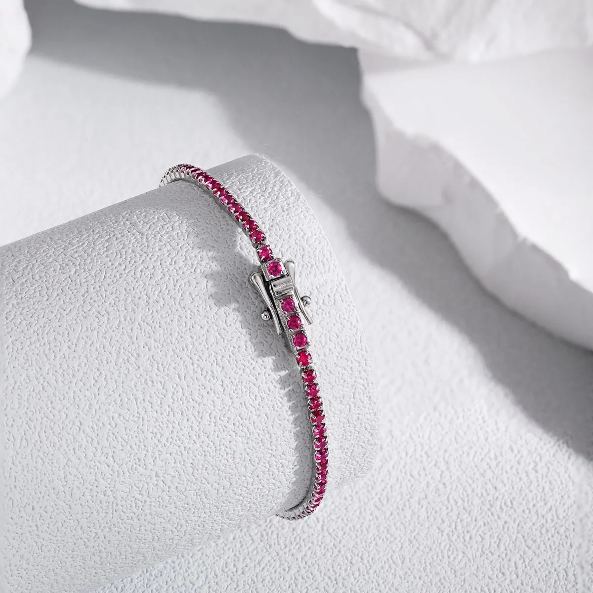 2mm Fuchsia Pink CZ Tennis Bracelet