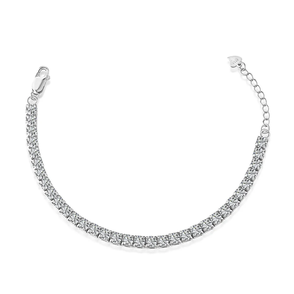 4mm Round CZ Adjustable Tennis Bracelet - Gold/Silver