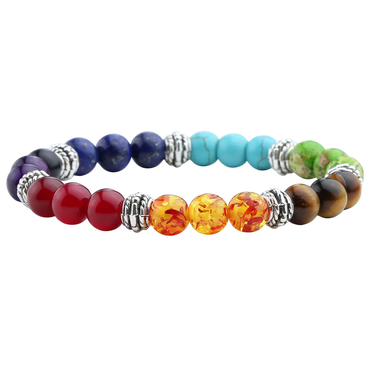 7 Chakras Crystal Beads with Charms Bracelet | Jovivi