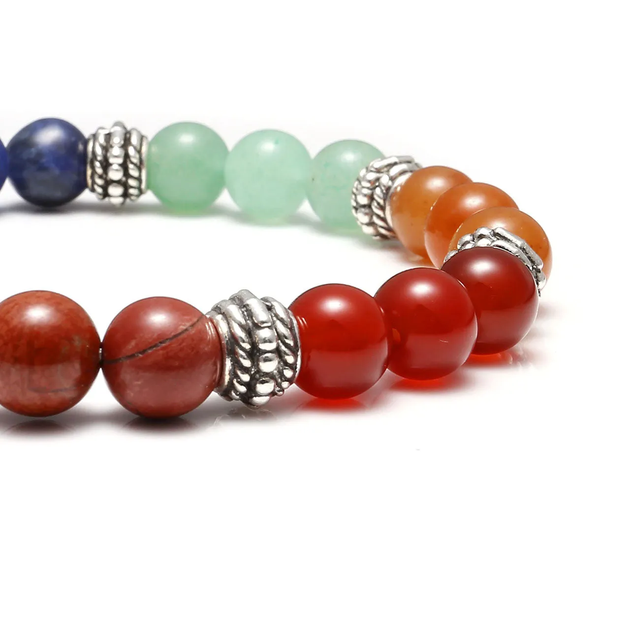 7 Chakras Crystal Beads with Charms Bracelet | Jovivi