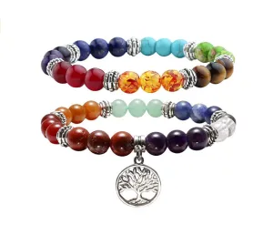 7 Chakras Crystal Beads with Charms Bracelet | Jovivi