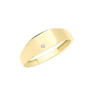 9ct Yellow Gold Square Signet Ring With Zirconia RN955