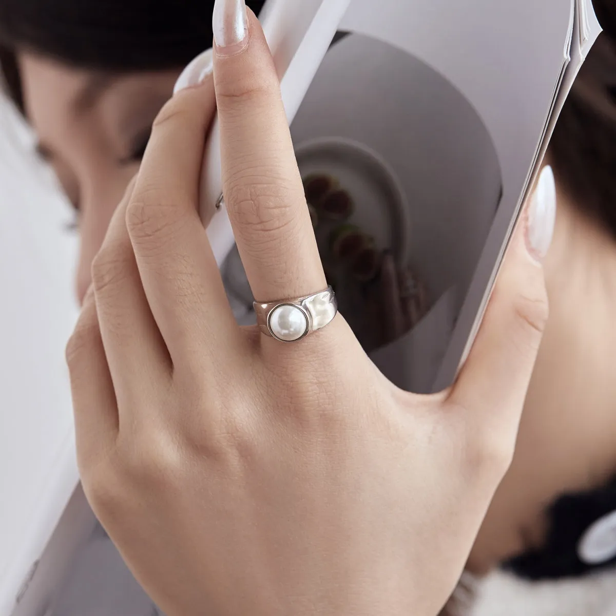 9mm Large Freshwater Pearl Dome Ring