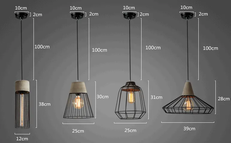 Aage Iron Art Cement Pendant Lamp