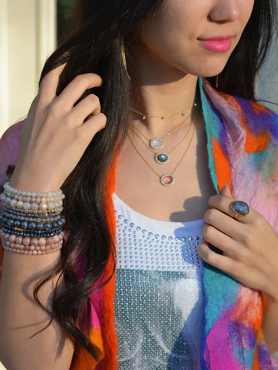 Elegant Adia Gemstone Stacking Bracelet