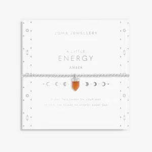Affirmation Crystal Energy Amber Silver 17.5cm Bracelet 6144