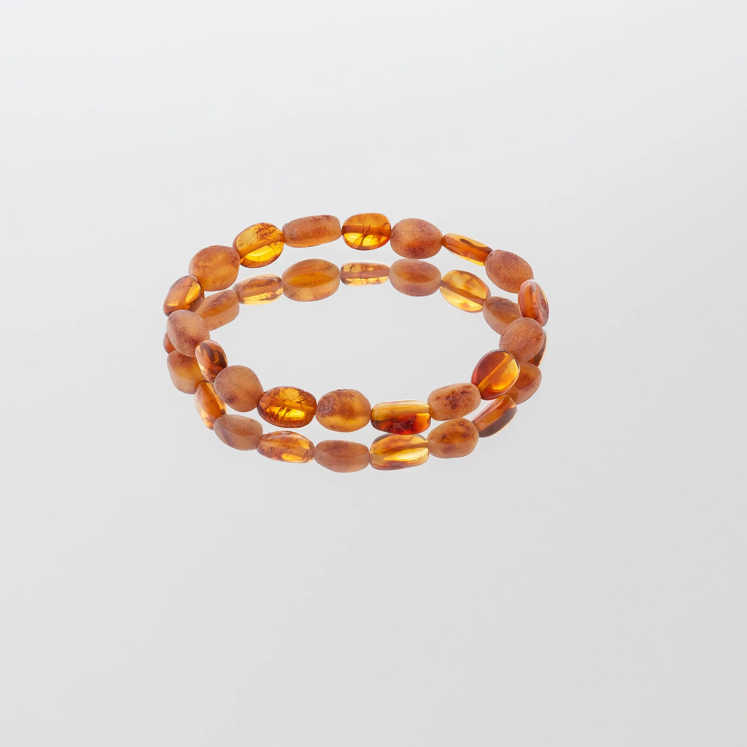Amber bracelet "Polished and raw amber pebbles"