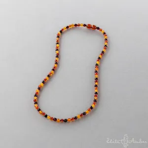 Amber necklace "Small glossy colors"