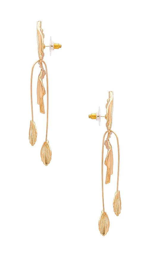 Amber Sceats x REVOLVE Fan Drop Earrings in Metallic Gold