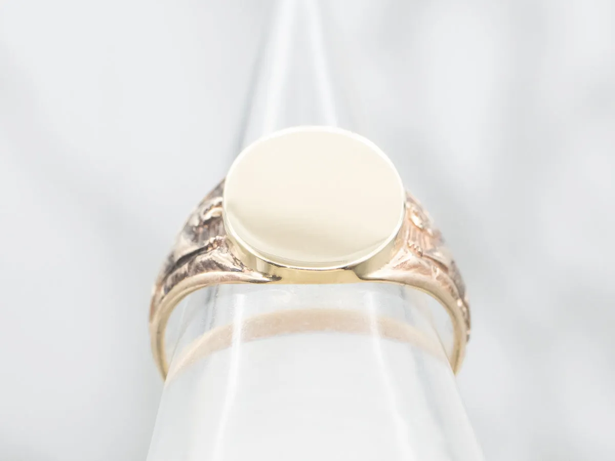 Antique Gold Lion Signet Ring