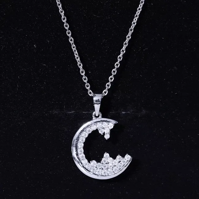 Antique Moissanite Cluster C Initial Pendant