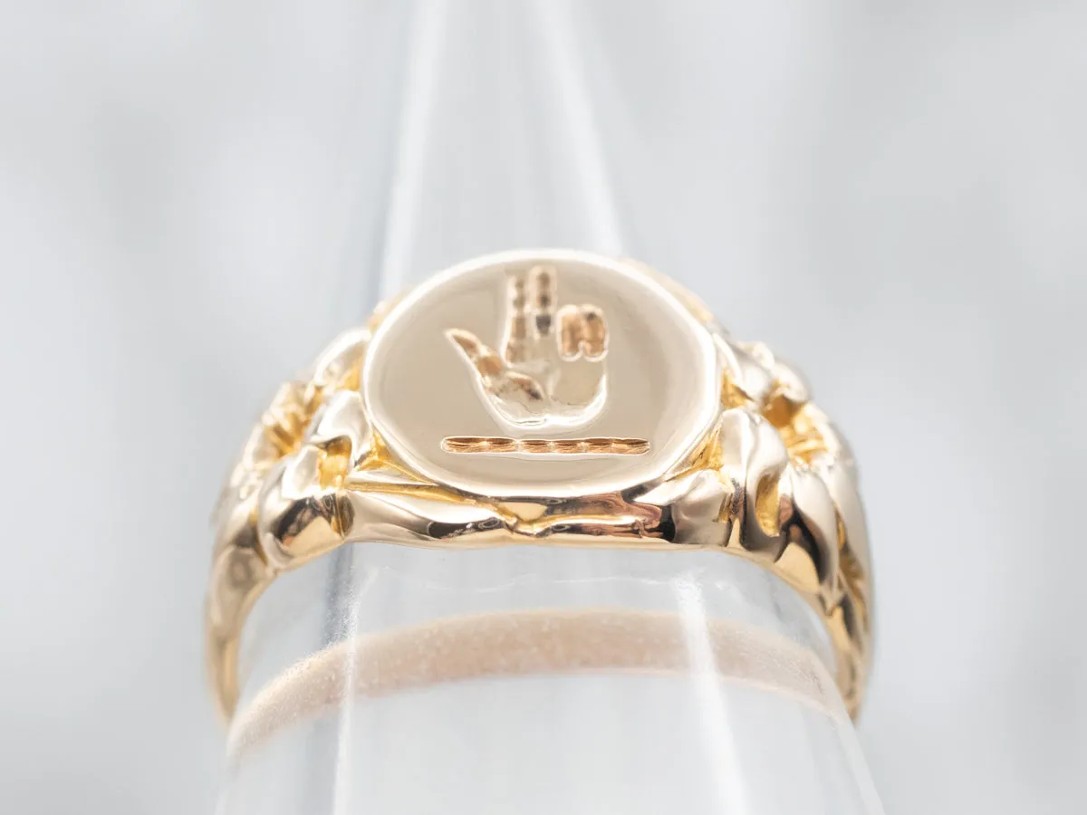 Antique Schwurhand Oath Hand Signet Ring