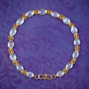 Antique Victorian Moonstone Bracelet 18ct Gold 12ct Total