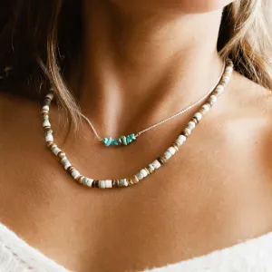 Asri Turquoise & Wood Necklace Set