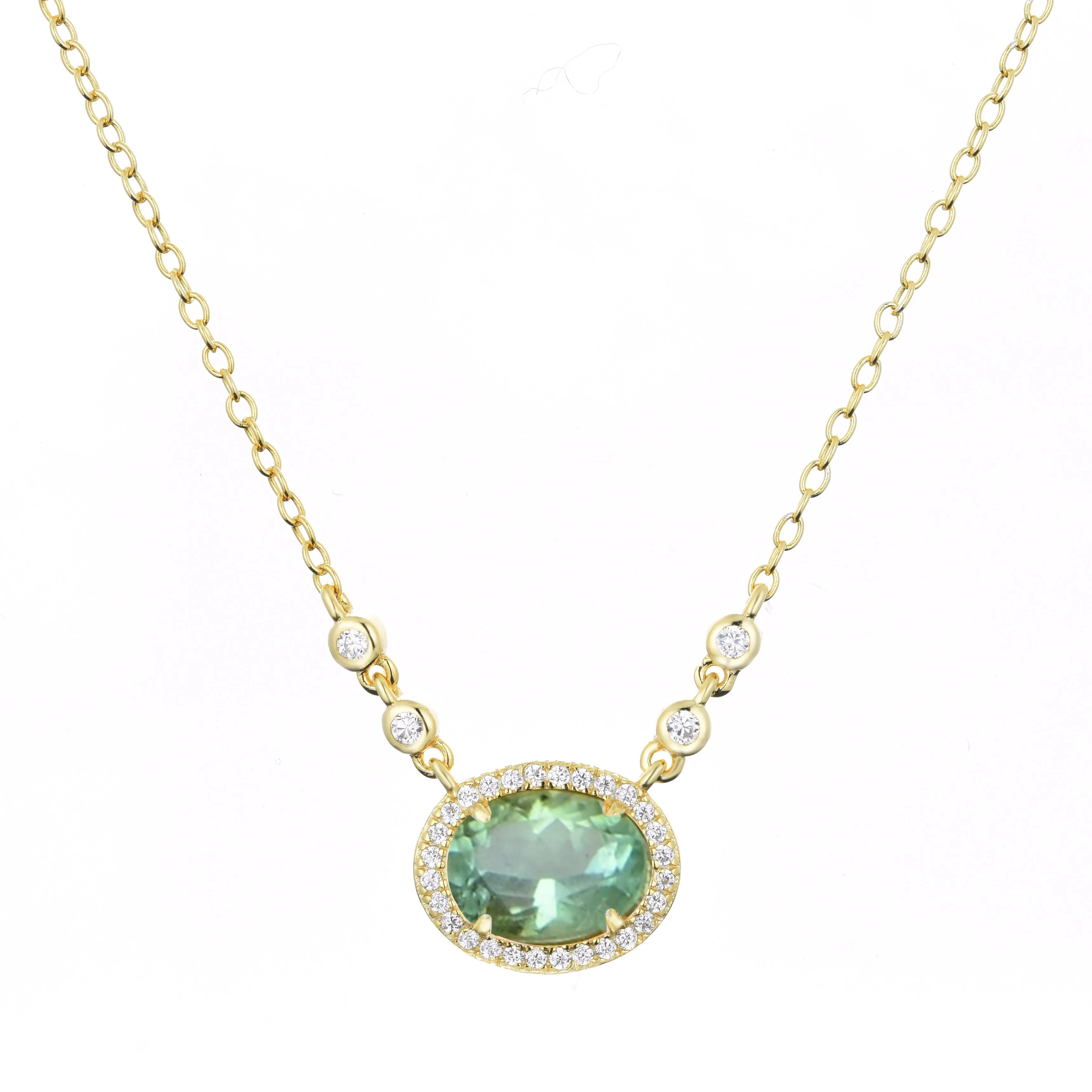 Aura Tourmaline Gemstone Necklace