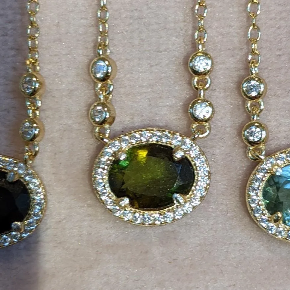 Aura Tourmaline Gemstone Necklace