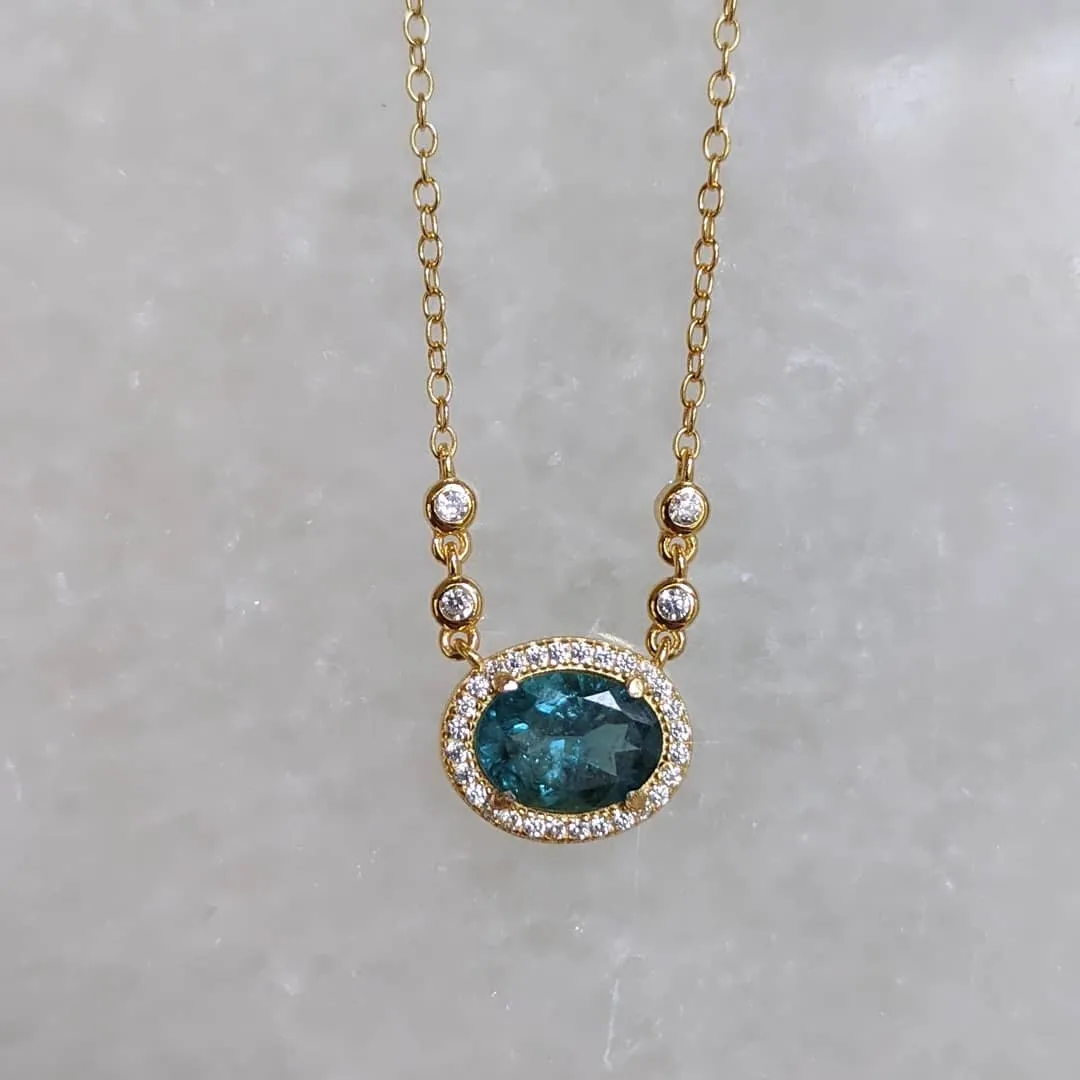 Aura Tourmaline Gemstone Necklace