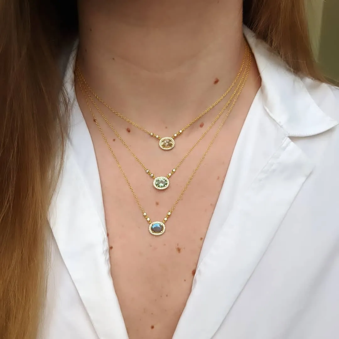 Aura Tourmaline Gemstone Necklace