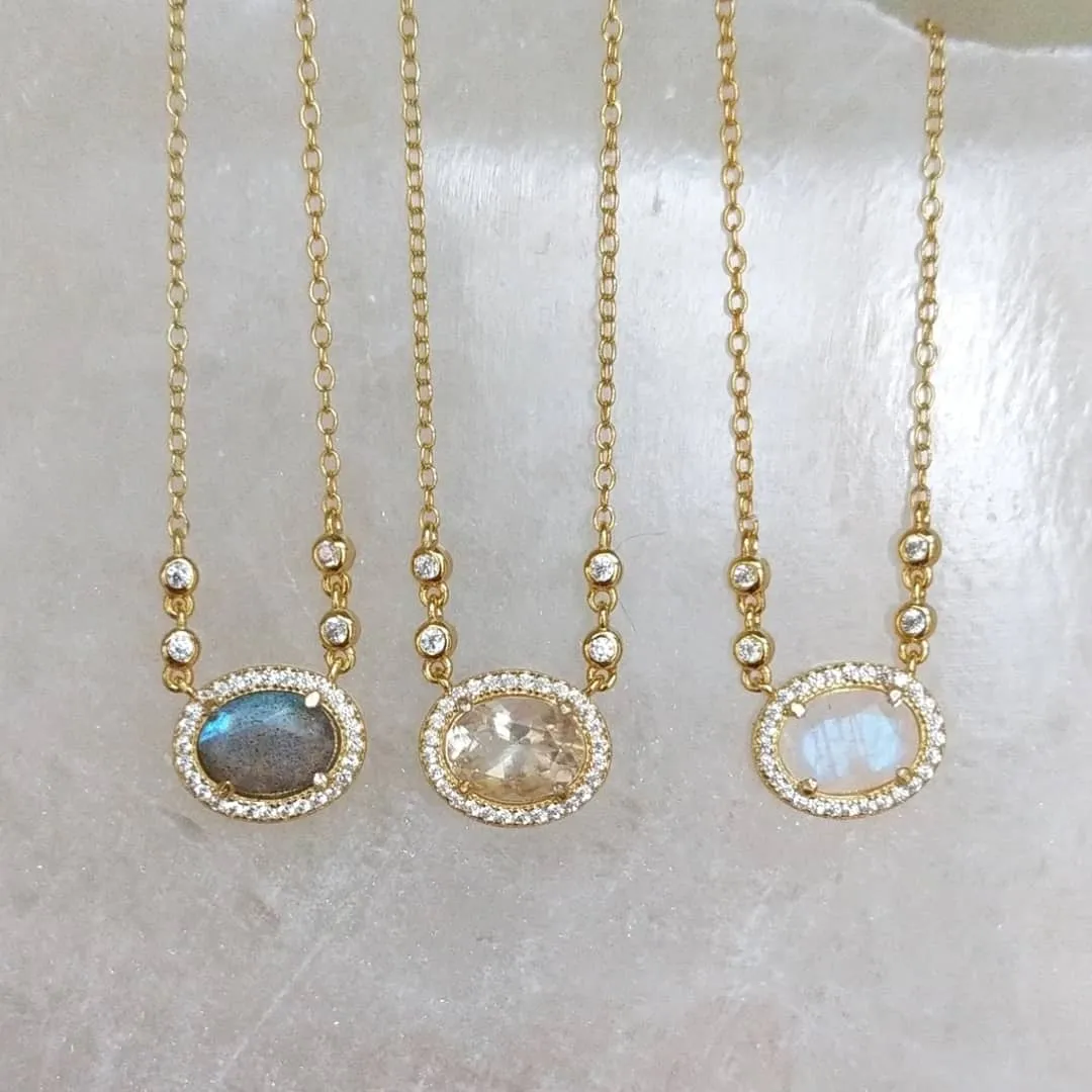 Aura Tourmaline Gemstone Necklace