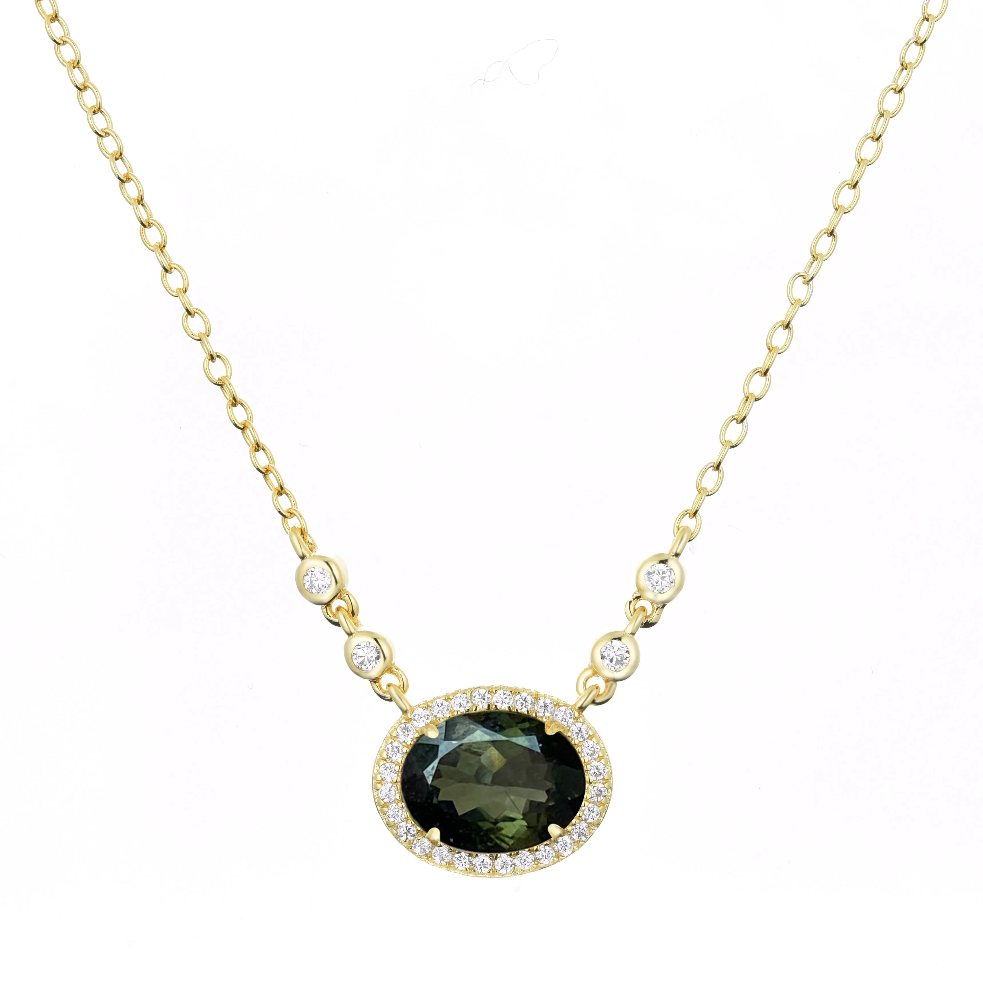 Aura Tourmaline Gemstone Necklace