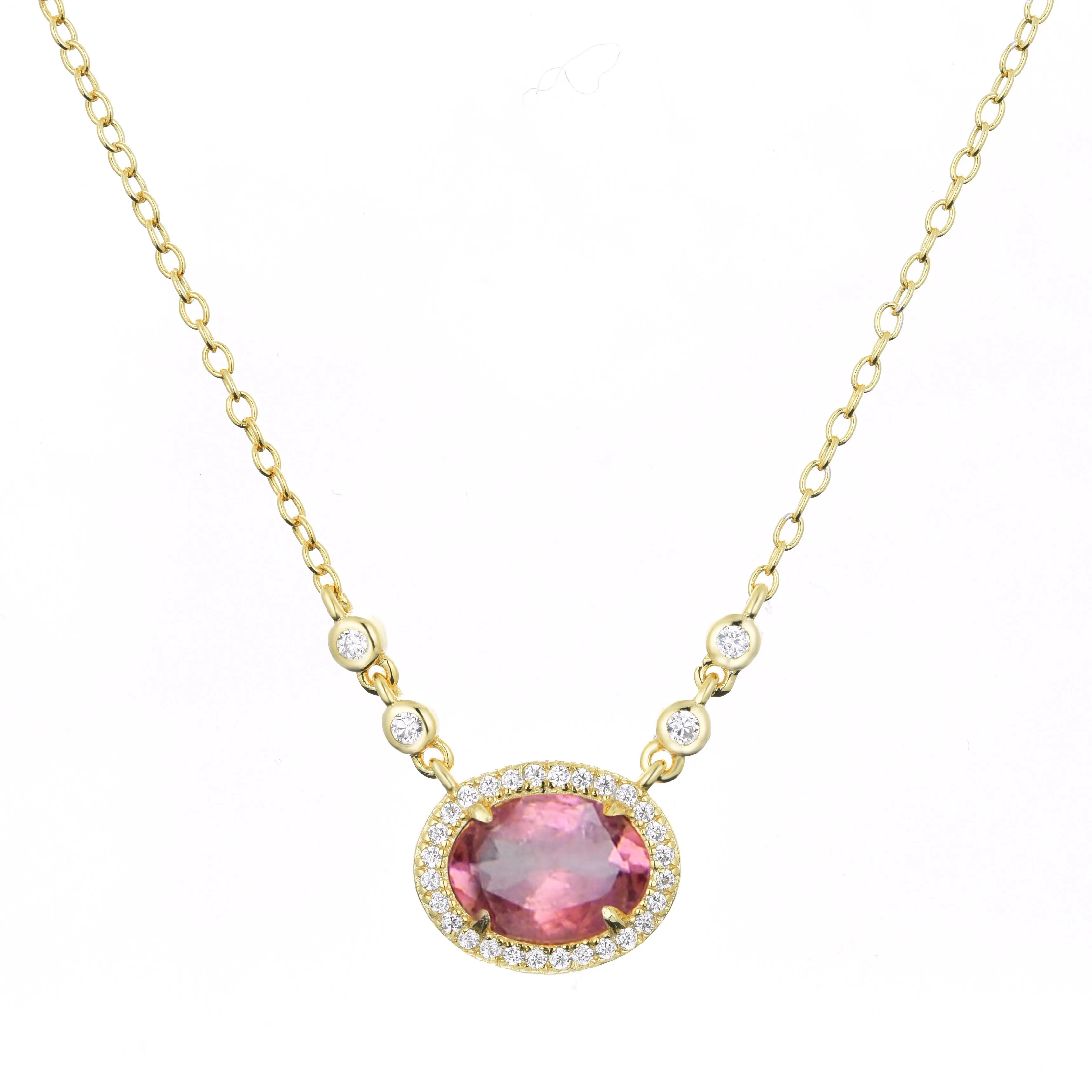 Aura Tourmaline Gemstone Necklace