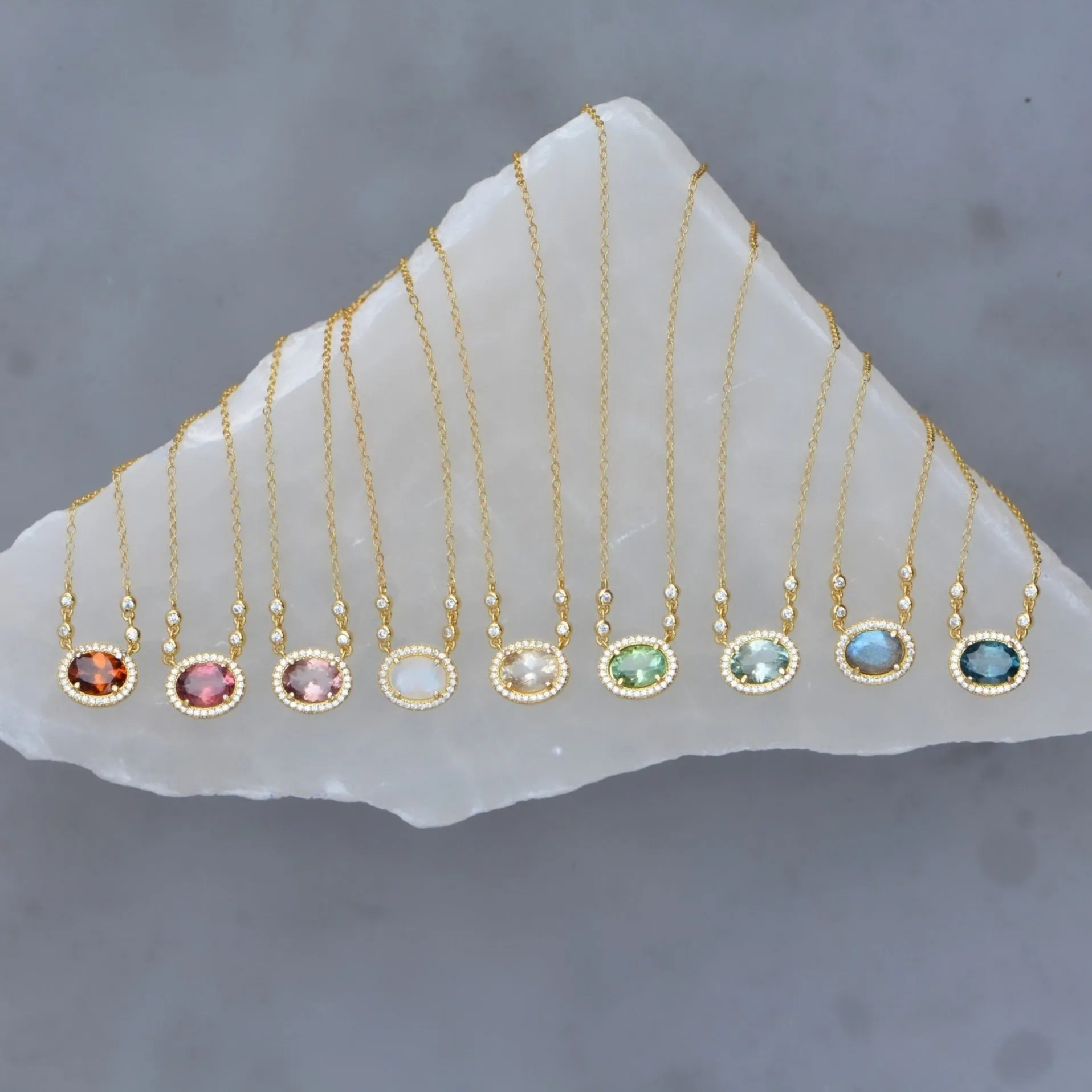Aura Tourmaline Gemstone Necklace