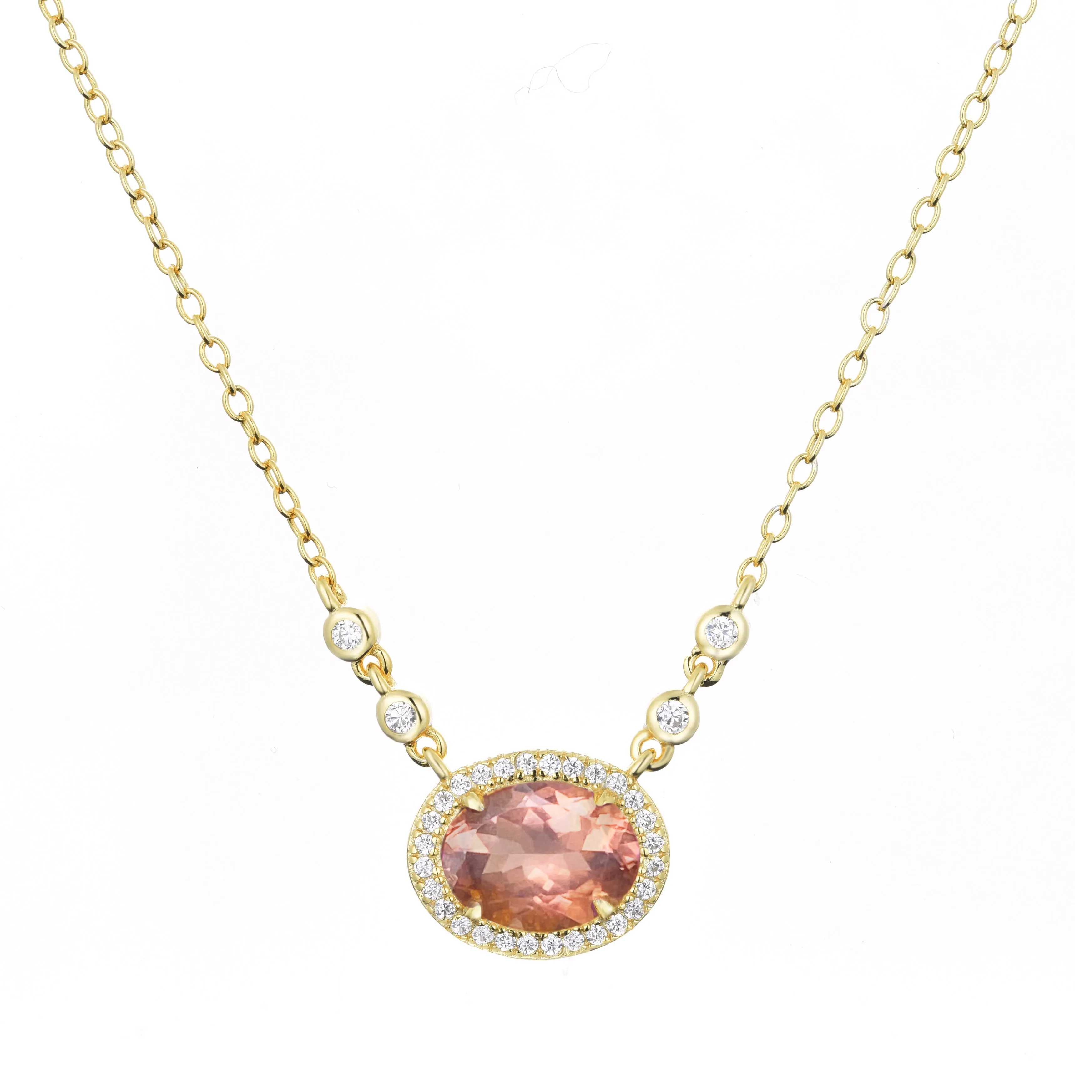 Aura Tourmaline Gemstone Necklace