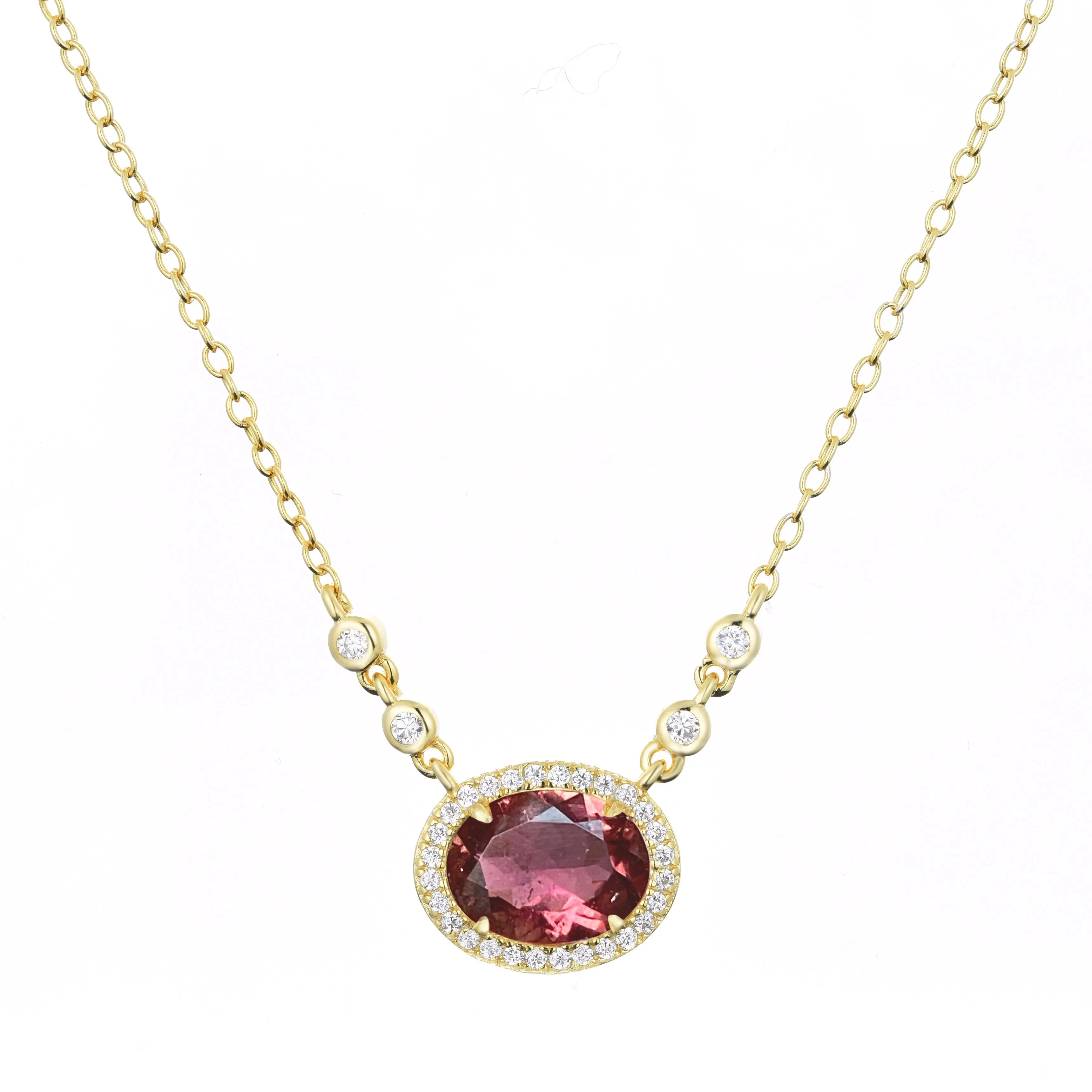 Aura Tourmaline Gemstone Necklace