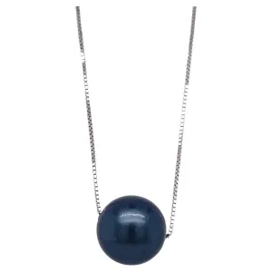 Black Dyed Pearl Slide Pendant Necklace