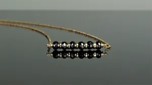 Black Spinel Bar Necklace
