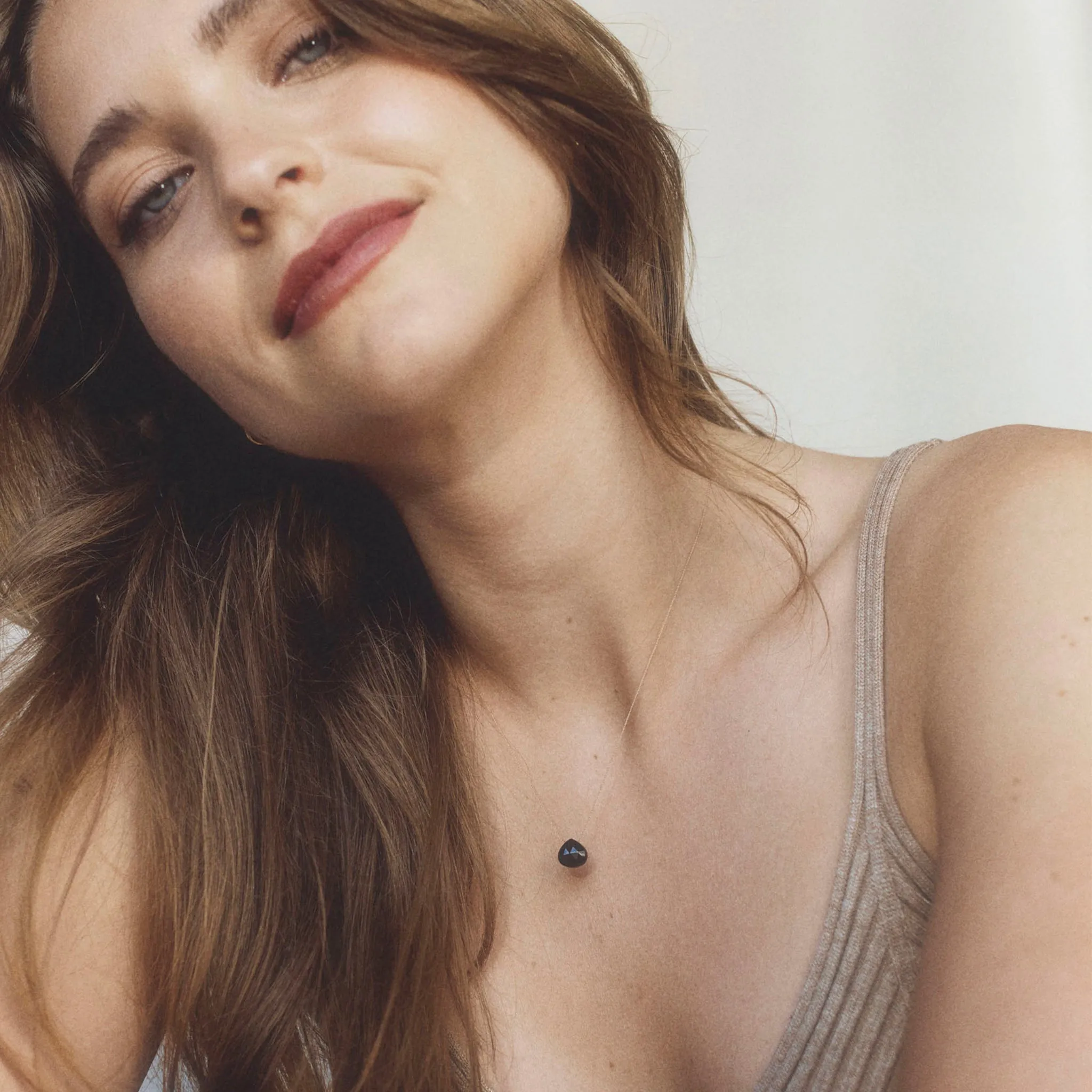 Black Spinel Fine Cord Necklace