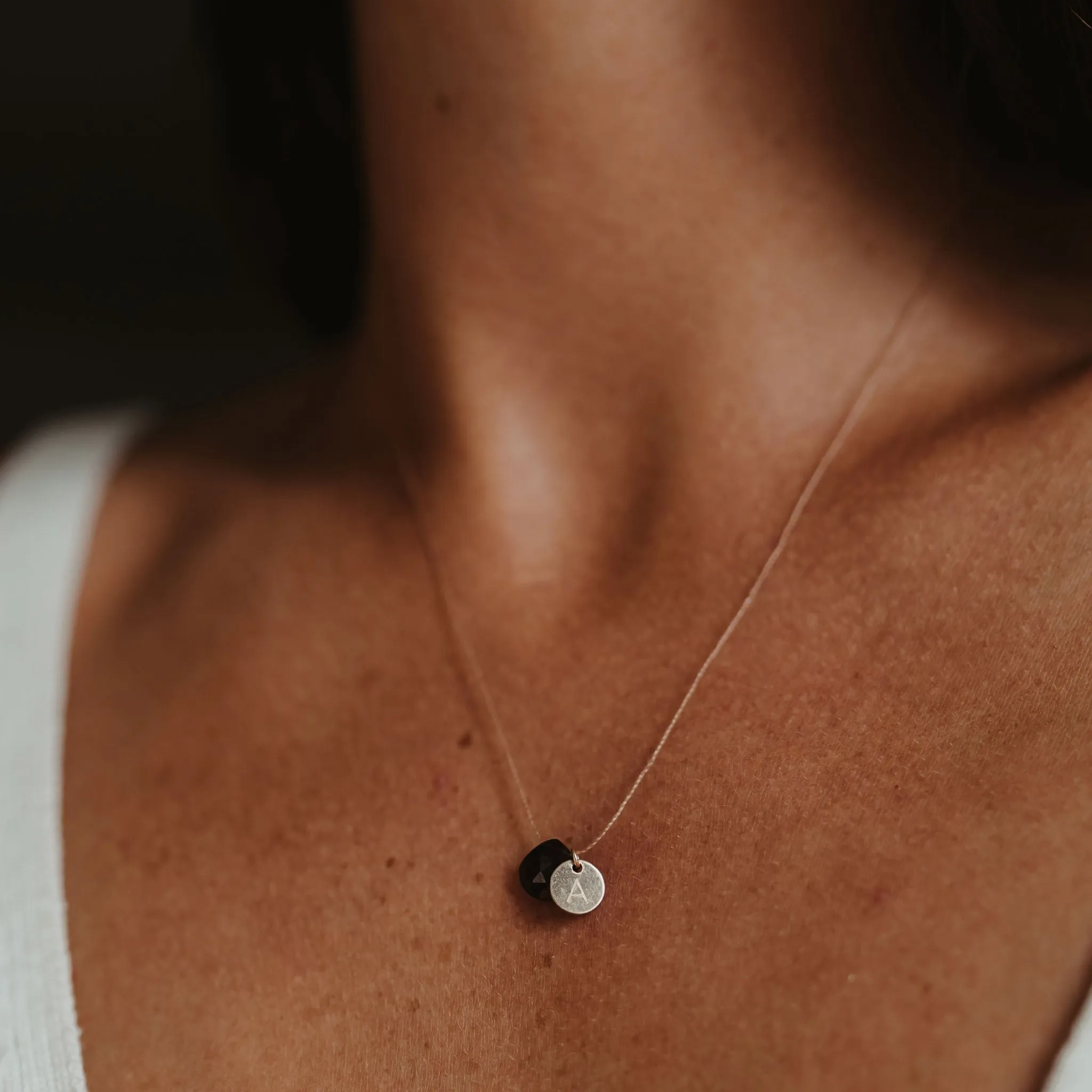Black Spinel Fine Cord Necklace