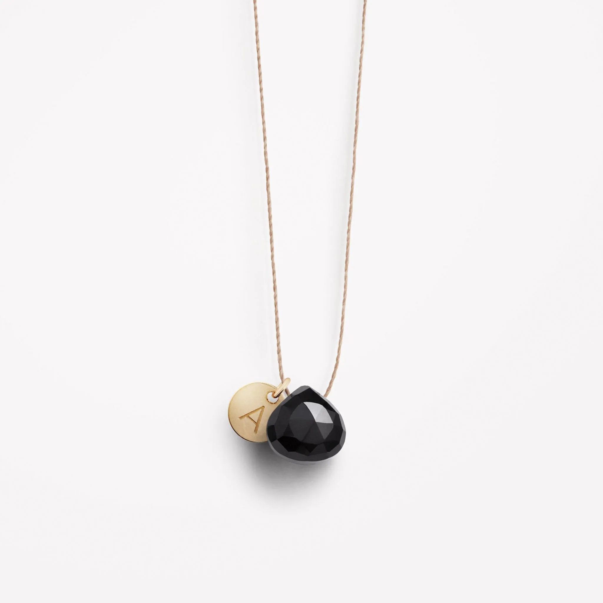 Black Spinel Fine Cord Necklace