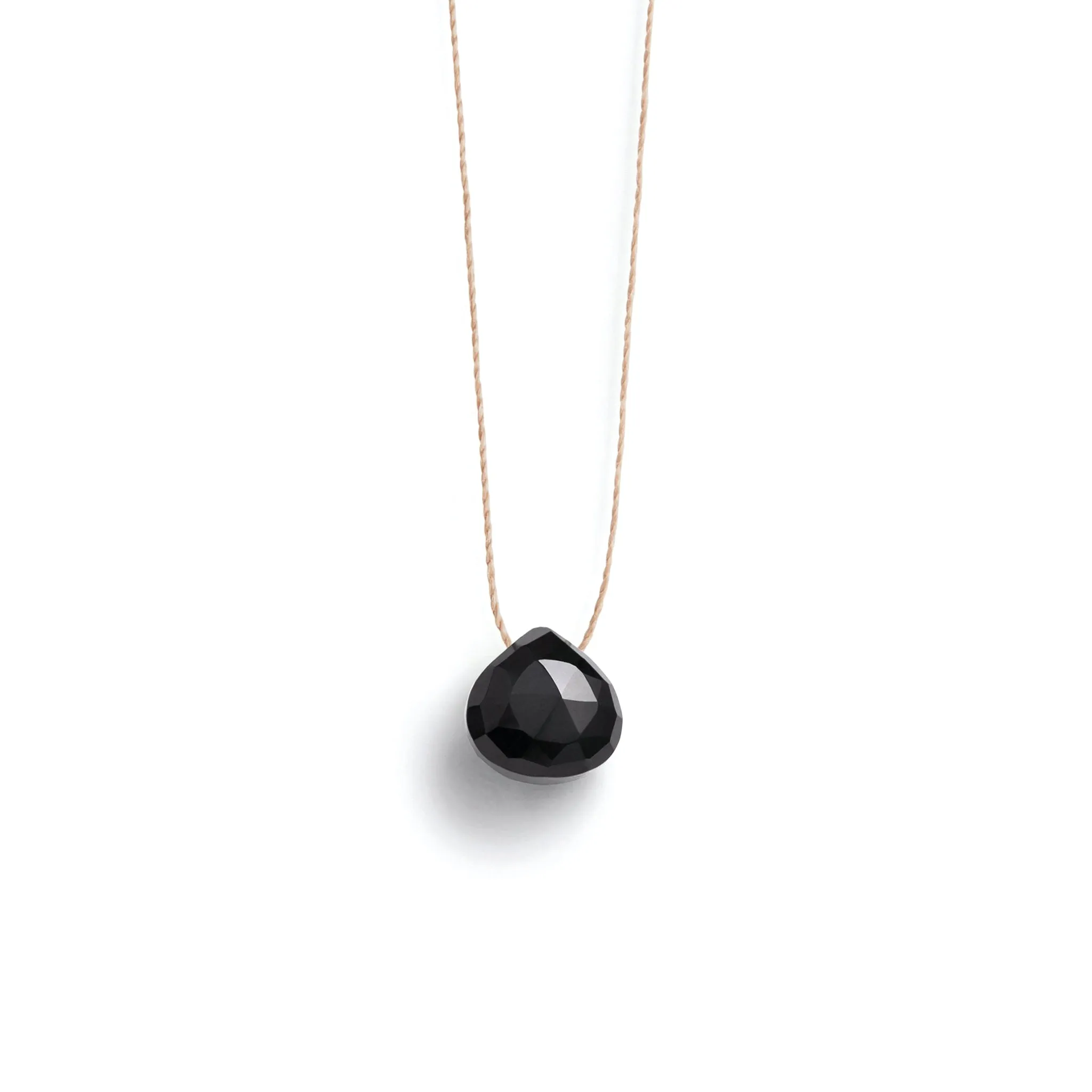 Black Spinel Fine Cord Necklace