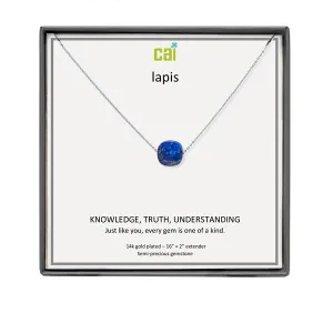 CAI Lapis Square Gemstone Necklaces